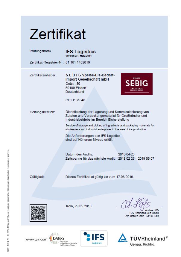 Ifs Zertifizierung 2018 Sebig